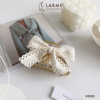 Kẹp tóc càng cua Hàn Quốc nơ đính đá sang trọng Larme accessrories - K0032