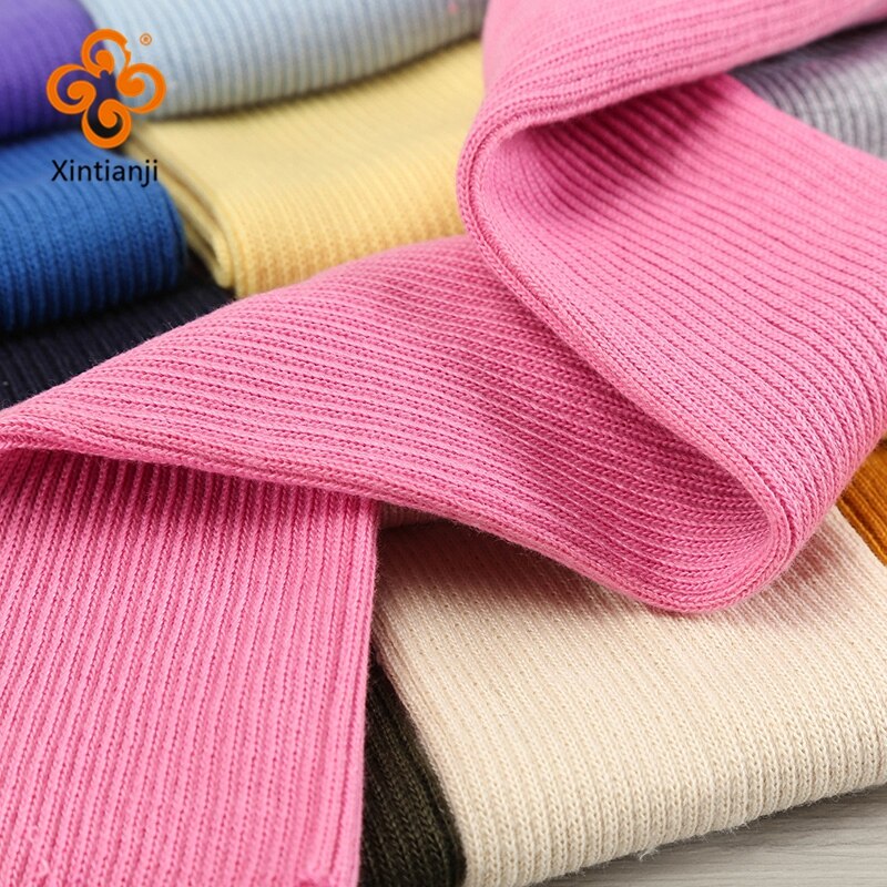 Xintianji Dệt Kim Cotton Spandex Gân Còng Vải Cổ Quần Phụ Kiện May Mặc Nhiều Màu 7 * 40cm TJ1450