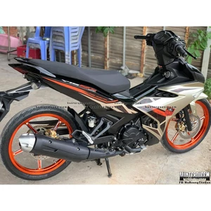 Tem rời Y15ZR 150 đen - đồng - cam. Decal cao cấp không bay màu bong tróc