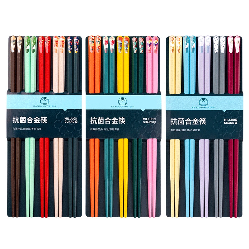 SET 5 Đôi Đũa , Đũa Ăn Gia Đình Kiểu Nhật Bản Nhiều Màu - Đũa Chịu Nhiệt Kháng Khuẩn An Toàn Chống Trượt