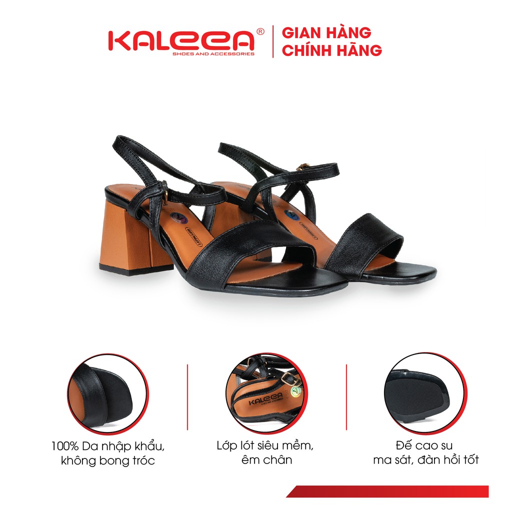 Ảnh Kaleea - Giày Sandal Nữ Đi Siêu Êm Đế Cao 6p Giày Cao Gót Nữ Đế Vuông Quai Mảnh Hàng Chuẩn Kaleea - K512 3