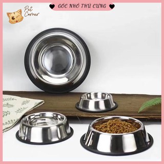 [Siêu bền] Bát ăn Inox cho chó mèo, có đế cao su chống trơn trượt
