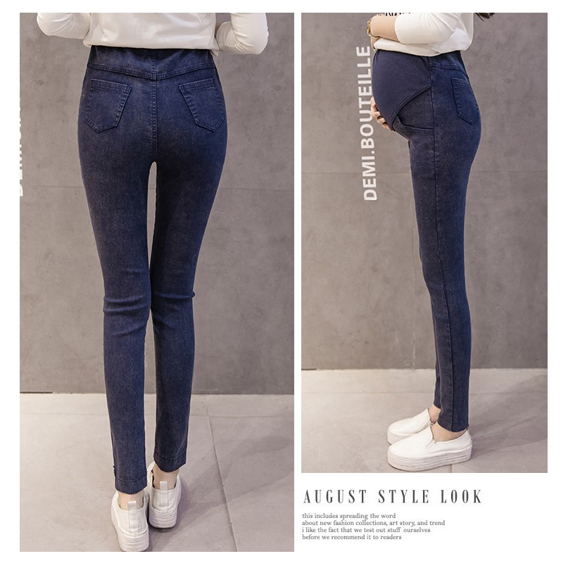 Quần Legging Jean Dài Chất Liệu Co Giãn Thoải Mái Cho Mẹ Bầu