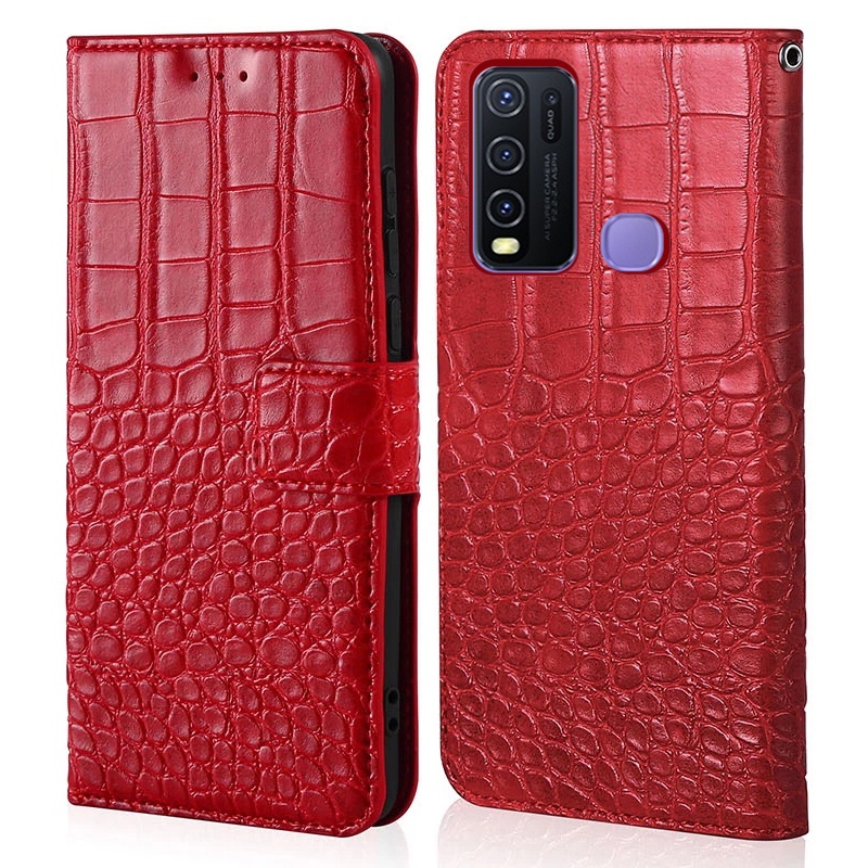 Ốp Điện Thoại Da Cá Sấu Nắp Lật Cho Vivo Y30 Y30i Y50