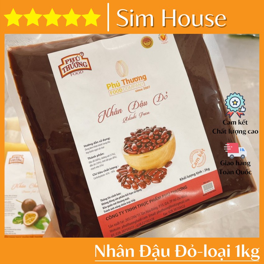 Nhân làm bánh Trung Thu 💥 GIÁ TỐT 💥 nhân đậu đỏ Phú Thương làm sẵn dễ dàng thuận tiện cho các tiệm bánh, nhà hàng -1kg