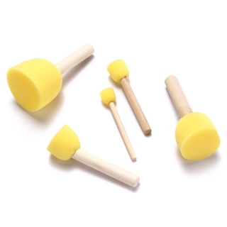 5 Cọ bọt biển có tay cầm bằng gỗ cho người mới tập vẽ