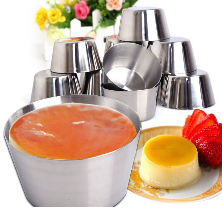 combo 10 Khuôn làm bánh flan,Làm Đá ,Rau Câu inox 304( 7cm ) chén inox đựng nước sốt nướng BBQ không gỉ