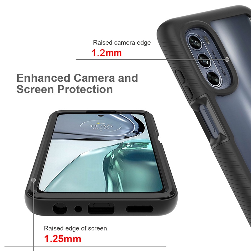 Dành Cho Motorola Moto G62 G52 G42 G22 G82 G41 G51 G71 G60 G50 5G Full Body Hybrid Chống Trầy Xước Vỏ Bảo Vệ Giáp Chống Sốc