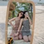 đầm kẻ 2 dây nơ lưng siêu xinh