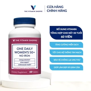 Viên uống bổ sung vitamin tổng hợp THE VITAMIN SHOPPE One Daily Women’s 50+ No Iron cho nữ trên 50 tuổi 60 viên