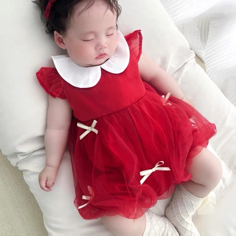 [NGÔ KHOAi MỲ]❤️ Jumsuit Vlinder đỏ nơ đáng yêu bé gái
