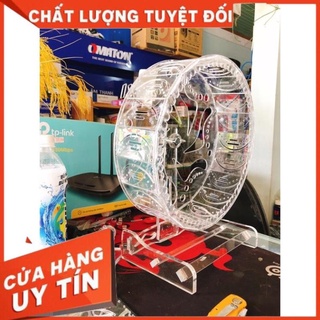 Wheel êm silent 30  trong suốt dành cho hamster, sóc, nhím, bọ, thỏ