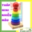 Đồ Chơi Thông Minh Cho Bé Tháp Cầu Vồng Gỗ 1 Trụ Lồng khối Tháp Mini Đồ Chơi Cho Bé Gái - BỐ KHỦNG LONG
