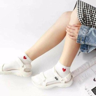 Set 10 Đôi Tất Cổ Ngắn Hoạ Tiết Trái Tim ( Ảnh Thật)