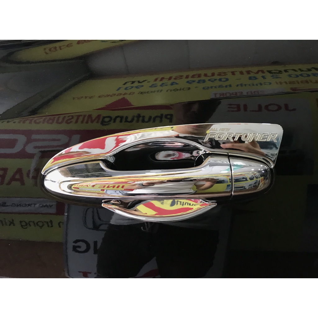 Ốp tay cửa xe Toyota Fortuner 2010-2021, Ốp hõm cửa Fortuner ,chất liệu nhựa ABS mạ crom
