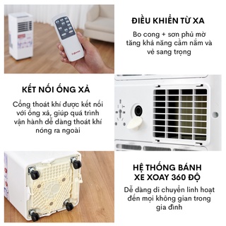 Điều hòa di động Fujihome PAC07 công suất 7000BTU điều khiển từ xa - Máy nén liên doanh TOSHIBA