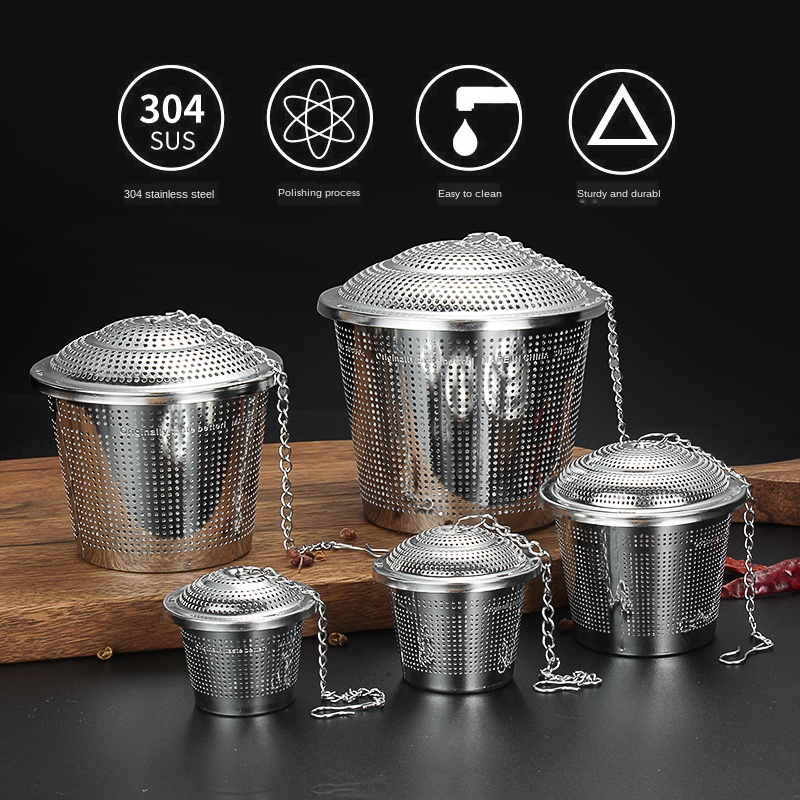 Bộ Lọc Trà Lá Rời Thép Không Gỉ 304 - Loose Leaf Tea Infuser Filters, Mesh Spice Steeper Reusable & Dishwasher Safe (Dễ Vệ Sinh)