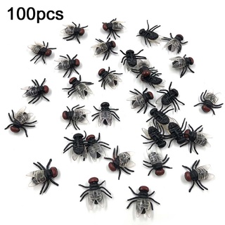 Comereally 100 Chiếc Ruồi Giả Nhựa Mô Phỏng Côn Trùng Ruồi Bọ Trò Đùa Đồ Chơi Prank Halloween Tiếp Liệu Đảng Ủng Hộ