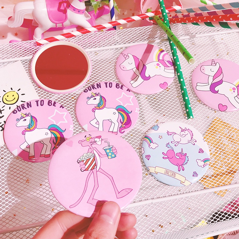 Gương Mini Cầm Tay Đáng Yêu - Gương Tròn Bỏ Túi Tiện Dụng