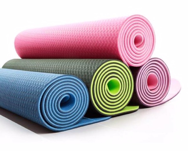 Thảm tập thể thao yoga 2 lớp TPE chống trơn tượt nhiều màu