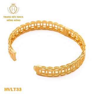 Lắc Tay, Vòng Tay Nữ Kim Tiền Trơn Xi Mạ Vàng Non Cao Cấp - Trang Sức Hava Hong Kong - HVLT33