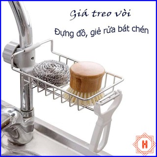 Giá Treo Vòi Đựng Đồ INOX Để Đồ Giẻ Rửa Chén Bát { H }