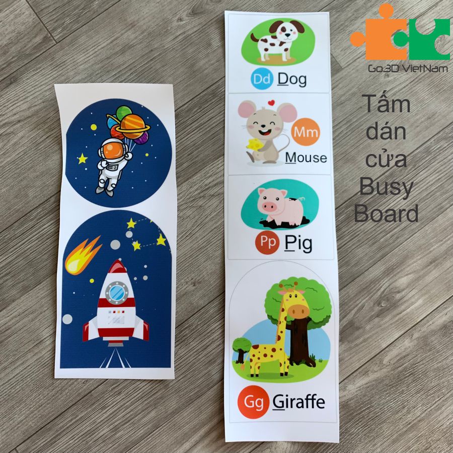 Hình dán trang trí busy board, bảng bận rộn
