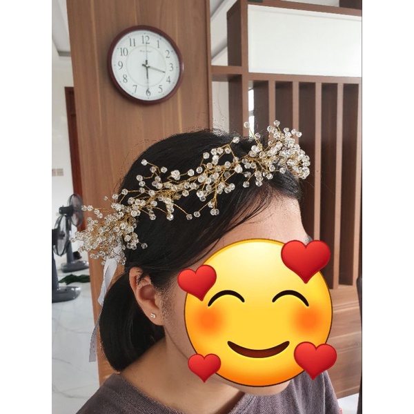 CT28 vòng đội đầu pha lê, cài tóc cô dâu pha lê, phụ kiện cài tóc cô dâu, phụ kiện cưới, pk Khánh Huyền