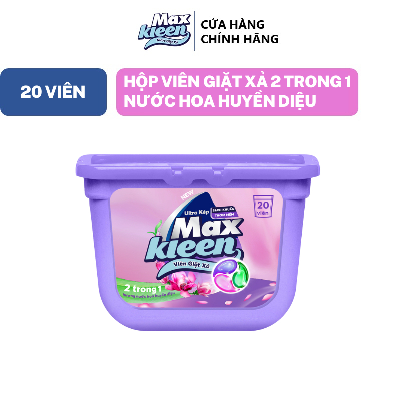 Ảnh Hộp Viên Giặt Xả MaxKleen Hương Nước Hoa Huyền Diệu 300g (20 Viên) 1
