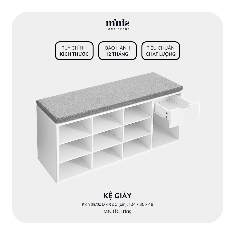 Kệ giày gỗ công nghiệp Minis, đã lắp đặt sẵn, bảo hành 12 tháng ...