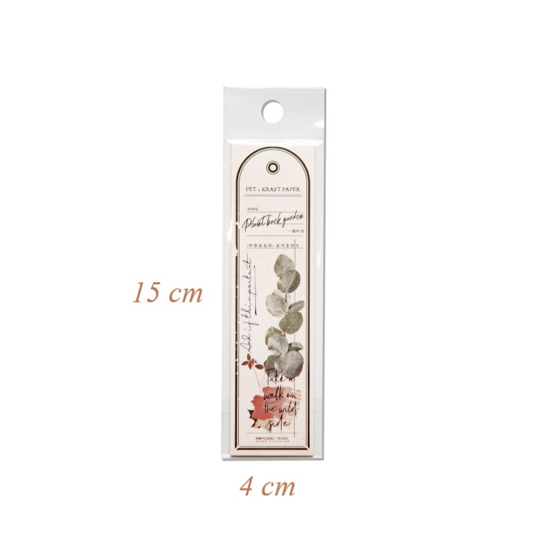 Sticker vintage và giấy nền retro dấu trang set 5 họa tiết hoa lá trang trí sổ tay điện thoại DIY Journal HD69-K76