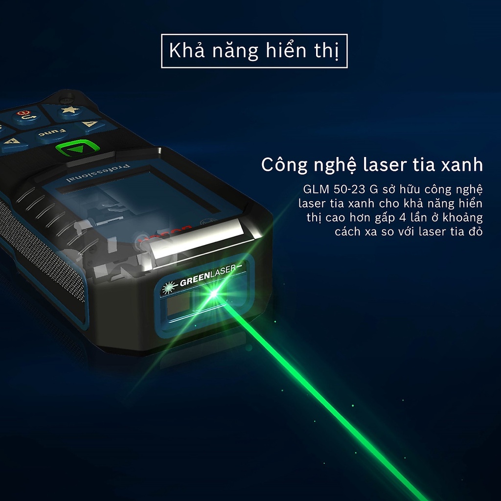 Máy đo khoảng cách Laser tia Xanh Bosch GLM 50-23 G