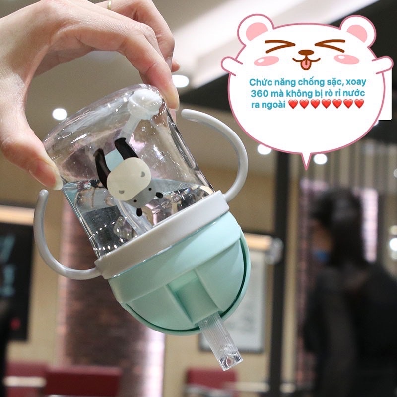 Bình uống nước cho bé tập uống , cốc tập  có van chống sặc 250ml