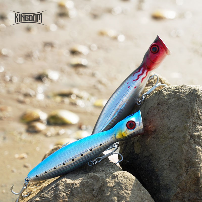 Ảnh Kingdom Mồi Câu Cá Nổi Popper 80mm / 9.5g 100mm / 16g 130mm / 36g Bass Mồi Chuột Lớn Có Lỗ Trên Đầu Mồi Câu Cá Topwater Model 5285 4