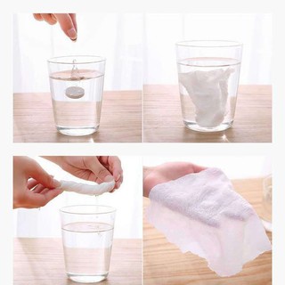 Khăn mặt dạng nén dùng một lần - Khăn giấy nén dạng viên kẹo tiện lợi khi đi du lịch, đi chơi, đi làm, đi học ( 10viên)