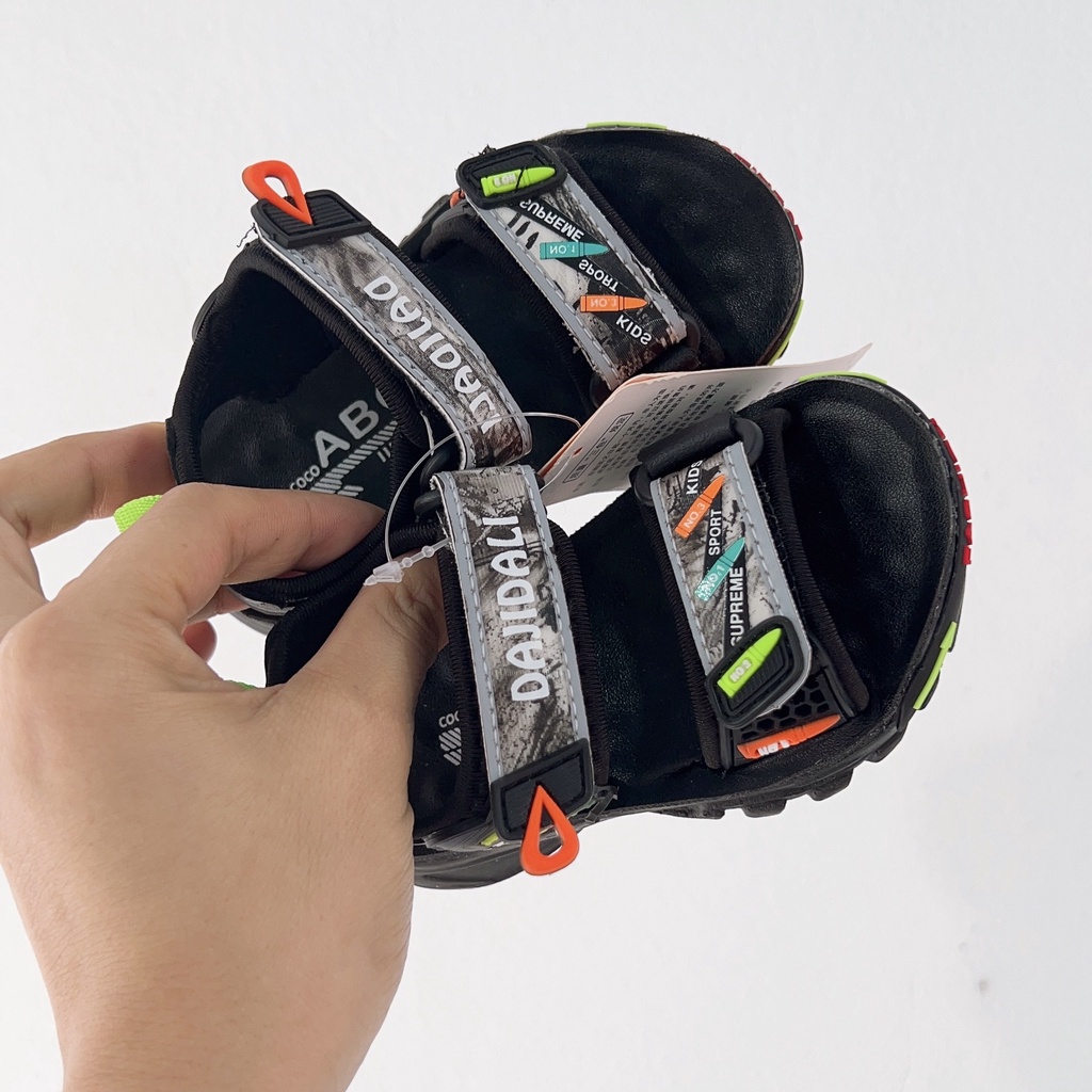 sandal bé trai - dép cho bé full hộp  quai vải  có quai dán đế êm chân QCCC chống trượt ABC 105 ( ảnh thật)