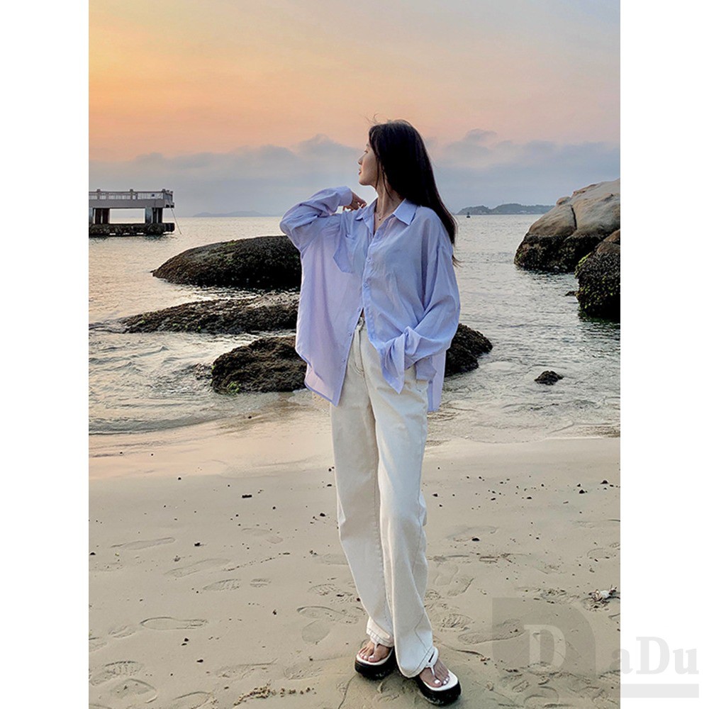 Ảnh Daduhey Quần jeans dài ống rộng thời trang dễ phối đồ cho nữ PALAZZO 3