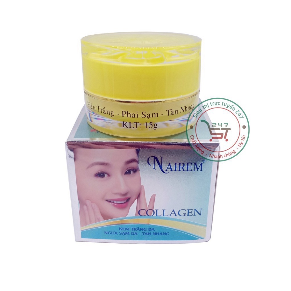 Kem dưỡng Trắng da mặt Ngừa sạm Tàn nhang Xóa nhăn Tái tạo da Nairem 13g (Xanh dương-Xám)