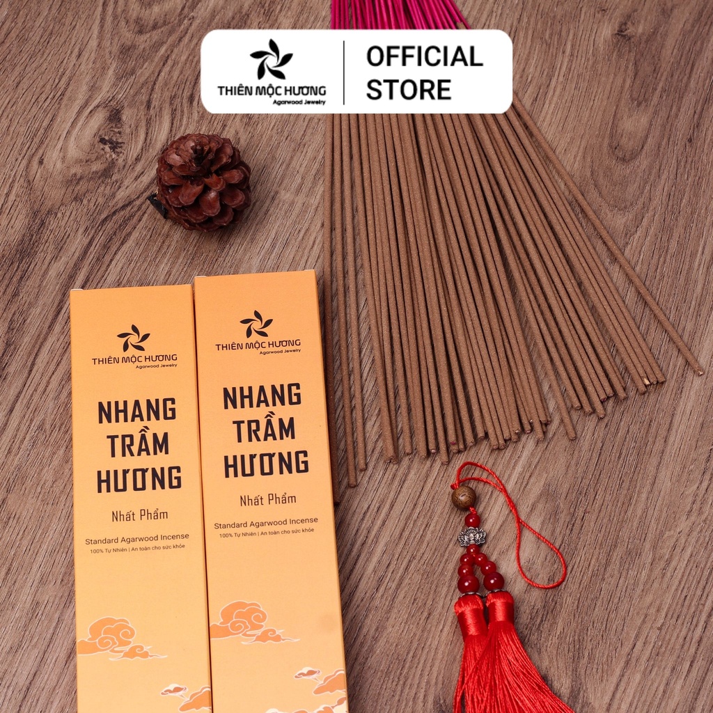 Mô tả Nhang trầm hương loại 12 năm tích trầm Thiên Mộc Hương hương trầm dịu ngọt dài 30cm, 85gram - 2