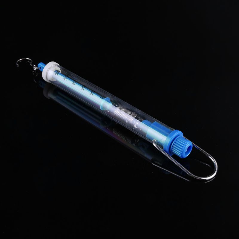 Kellnny Blue 500g 5N Cân lò xo treo Đồng hồ đo hình ống bằng nhựa trong suốt cho khoa học