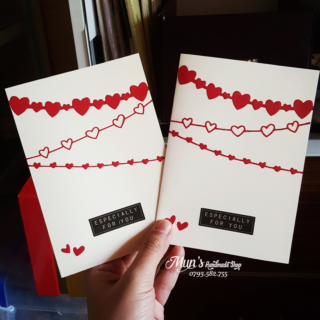 Thiệp dây cờ trái tim handmade ❤ Valentine 14/2 | Shopee Việt Nam