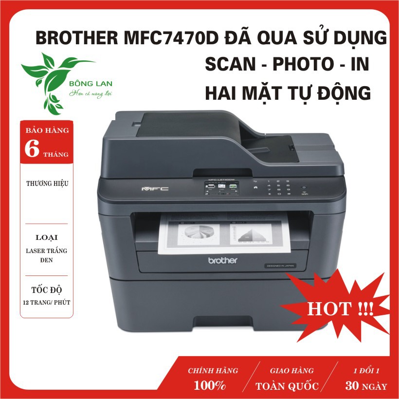 máy photo mini, máy in hai mặt tự động Brother 7470d, 7060d đã qua sử ...