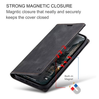 Dành Cho Xiaomi Thời Trang Da Retro Flip Bracket Ví Đựng Thẻ Bảo Vệ Toàn Diện Cho Redmi Note 8 9 9s 10 10s 11 11s Pro Max 4G 5G Ốp Lưng Thu Hút