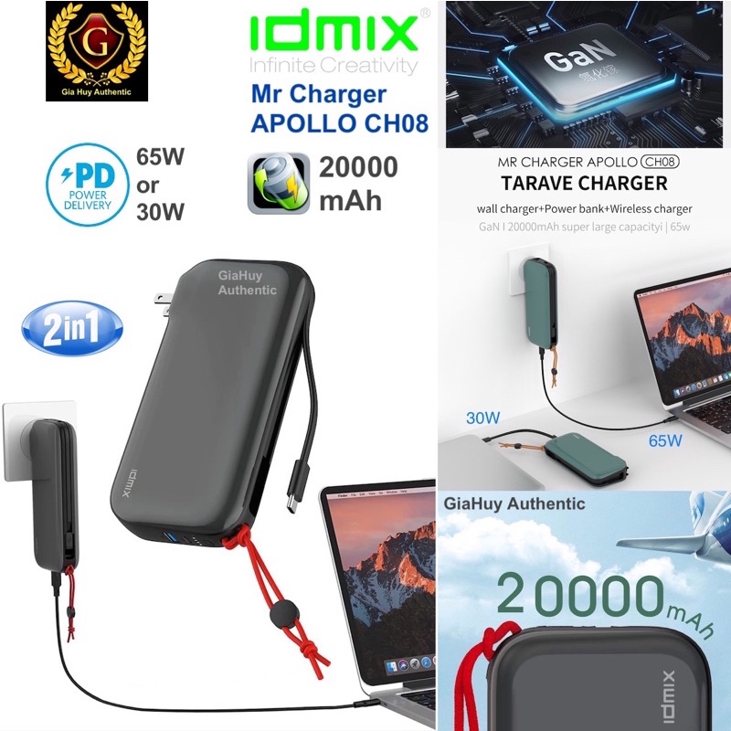 IDMIX スマホアクセサリー MR お洒落で粋なモバイルバッテリー。旅行・出張に最適ガジェットMr 20000mAh APOLLO CHARGER スマホアクセサリー