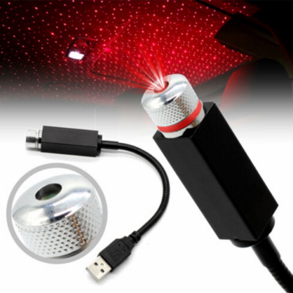 Đèn Tạo Bầu Không Khí Trong Xe Ô Tô USB Đèn Sao Nội Thất Tự Nhiên Đèn Chiếu LED Bầu Trời Đầy Sao