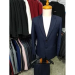 Áo blazer nam 2 nút màu xanh đen đậm chất liệu vitex mềm mịn co giãn nhẹ tặng cà vạt sọc xanh và hộp đựng làm quà — ảnh 4