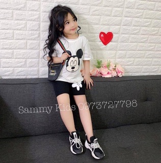 🧚🏻‍♀️🧚🏻‍♀️Set pé áo thun mickey + quần quá cute ❤️
