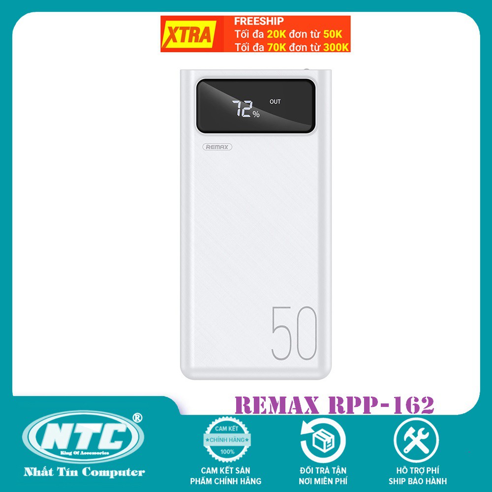 Pin sạc dự phòng Remax RPP-162 50000mAh, lõi Li-polymer, 3 cổng input ...