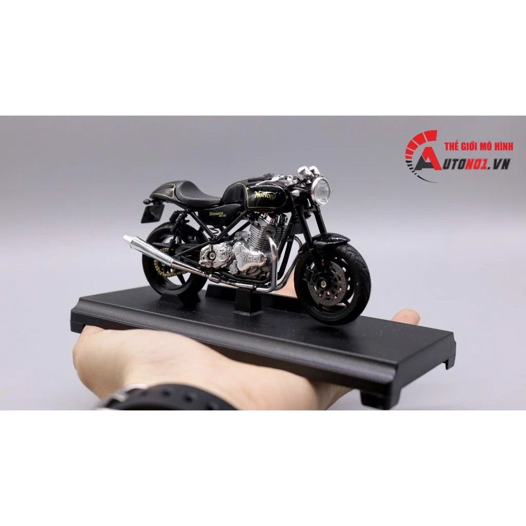 Maquette Moto Norton Commando 961 Se 1:18 – Modèle En Alliage Avec Base Scène Club