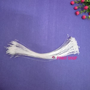 Dây nhựa treo nhãn mác, ti xỏ gắn tag quần áo, ty đạn cước màu trắng đầu nhọn bịch 500, 1000, 5000 sợi Pinky Shop